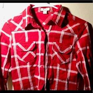 XXI / Forever 21 Brand Red Flannel Button-Up Shirt
